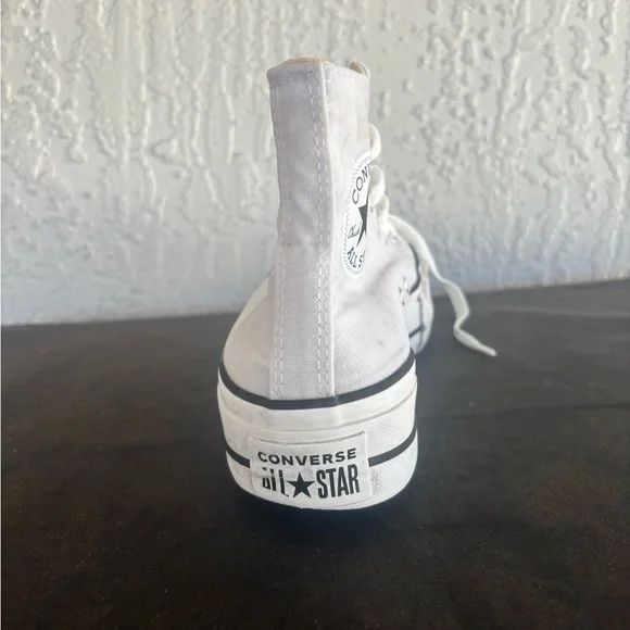 Converse Women's White High-Top Sneakers platform - Picture 4 of 4